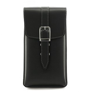 Černé pánské kožené pouzdro na mobil 611-3401A-60