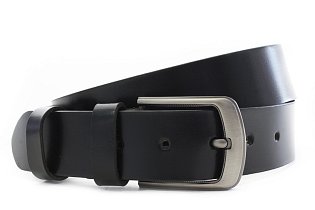 Černý kožený hladký pánský opasek 913-5000-0-60-9006-40