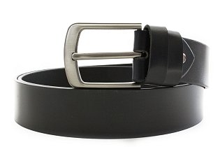 Černý kožený hladký pánský opasek 913-5000-0-60-9006-40