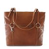 Hnědá dámská kožená kabelka 212-2403-47