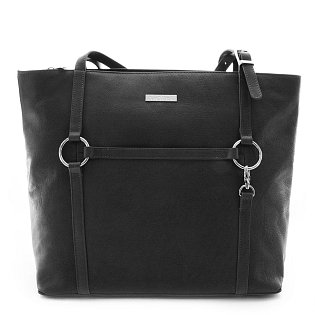 Černá dámská kožená kabelka 212-2403-60