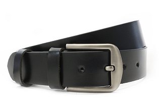 Černý kožený hladký pánský opasek 913-5000-0-60-9012-40