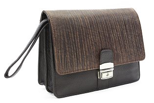 Tmavě hnědá pánská kožená dokladová etue ve stylu BAMBOO 611-2411F-47