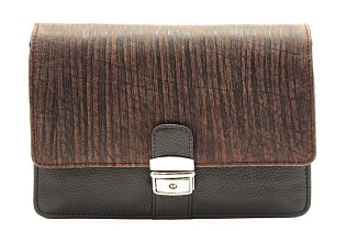 Tmavě hnědá pánská kožená dokladová etue ve stylu BAMBOO 611-2411F-47