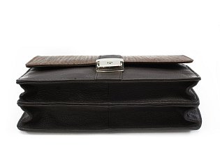 Tmavě hnědá pánská kožená dokladová etue ve stylu BAMBOO 611-2411F-47