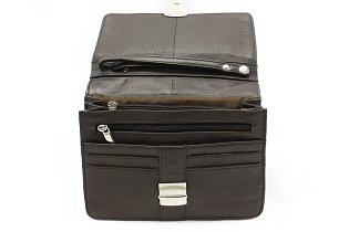 Tmavě hnědá pánská kožená dokladová etue ve stylu BAMBOO 611-2411F-47