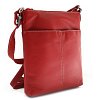 Červená kožená zipová kabelka 212-3013-31