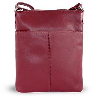 Burgundy kožená zipová kabelka 212-3013-34