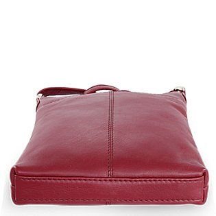 Burgundy kožená zipová kabelka 212-3013-34