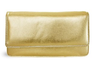 Zlaté kožené psaníčko s popruhem 214-4071-02