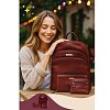 Vínově červená sada dámského batohu, peněženky a klíčenky 412-8955-4722-8104-34