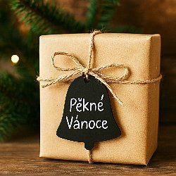 Černá vánoční ozdoba zvonek 619-1213-60