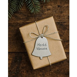 Tmavě stříbrná vánoční ozdoba zvonek 619-1213-01