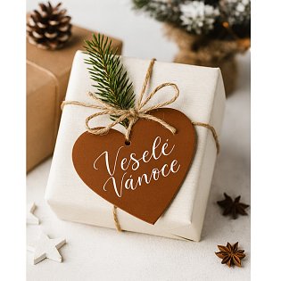 Hnědá vánoční ozdoba srdce 619-1212-41