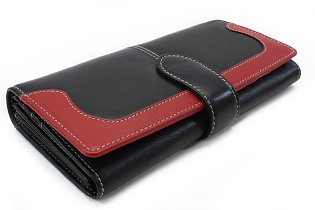 Černo-červená dámská psaníčková peněženka se zápinkou 511-8118-60/31