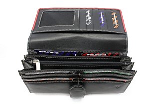 Černo-červená dámská psaníčková peněženka se zápinkou 511-8118-60/31