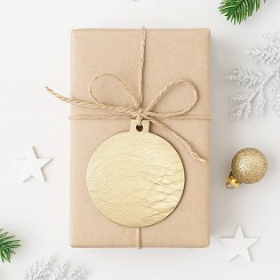 Zlatá vánoční ozdoba baňka 619-1211-01