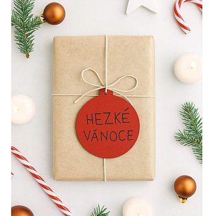 Červená vánoční ozdoba baňka 619-1211-31