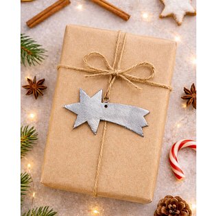 Tmavě stříbrná vánoční ozdoba kometa 619-1214-29