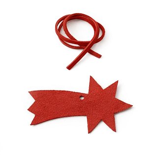 Červená vánoční ozdoba kometa 619-1214-31