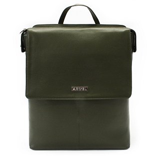 Tmavě zelený městský kožený batoh 311-1660-57