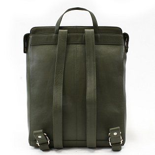 Tmavě zelený městský kožený batoh 311-1660-57