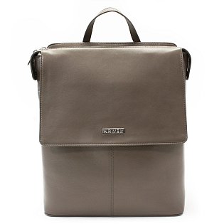 Šedohnědý městský kožený batoh 311-1660-26