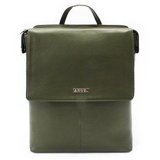 Tmavě zelený městský kožený batoh 311-1660-57