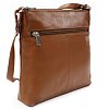 Hnědá kožená zipová kabelka 212-3014-40