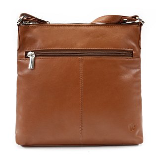 Hnědá kožená zipová kabelka 212-3014-40