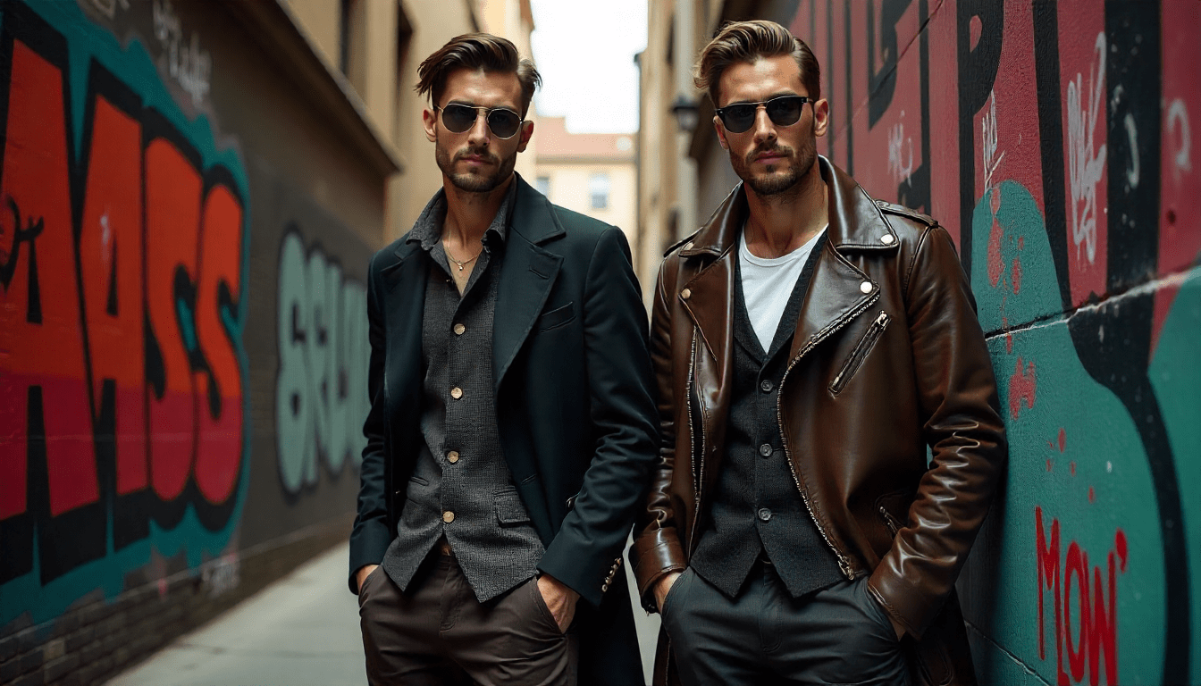 Male model in cool clothes