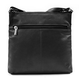 Černá kožená zipová kabelka 212-3014-60