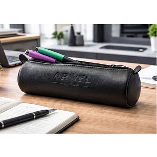 Černý kožený jednokomorový penál 611-5020-60/60