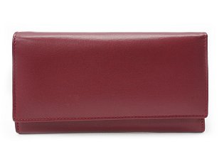 Bordově červená dámská klopová kožená peněženka 511-2018-32