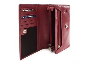 Bordově červená dámská klopová kožená peněženka 511-2018-32