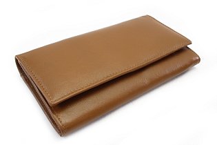 Hnědá dámská klopová kožená peněženka 511-2018-40