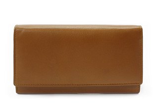 Hnědá dámská klopová kožená peněženka 511-2018-40