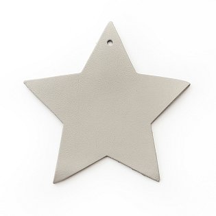 Světle šedá sada kožených vánočních ozdob 412-1310-20