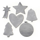 Tmavě stříbrná sada kožených vánočních ozdob 412-1310-29