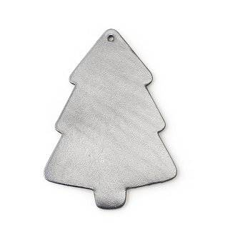 Tmavě stříbrná sada kožených vánočních ozdob 412-1310-29