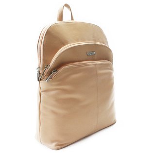 Béžový kožený zipový batoh 311-8955-82