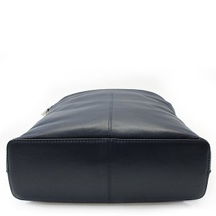 Tmavě modrý kožený zipový batoh 311-8955-97