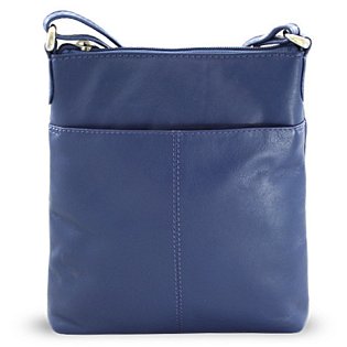 Modrá kožená zipová kabelka 212-3013-97