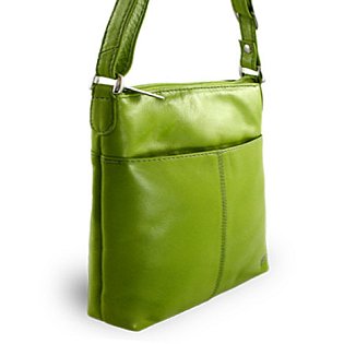 Zelená kožená zipová kabelka 212-3013-51