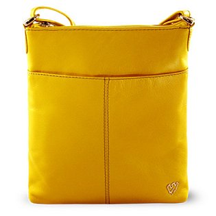 Žlutá kožená zipová kabelka 212-3013-86