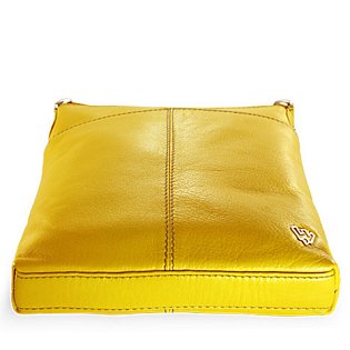 Žlutá kožená zipová kabelka 212-3013-86