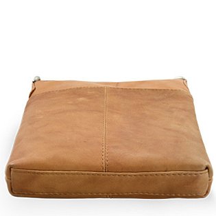 Světle hnědá kožená zipová kabelka 212-3013-05