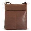 Tmavě hnědá kožená zipová kabelka 212-3013-47