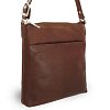 Tmavě hnědá kožená zipová kabelka 212-3013-47