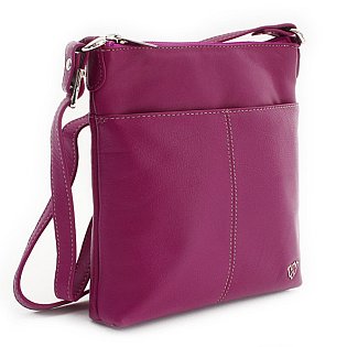 Fuxiová kožená zipová kabelka 212-3013-36